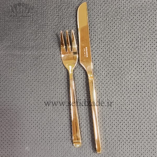 سرویس قاشق چنگال رولنزا 18 نفره 106 پارچه تمام طلایی 036