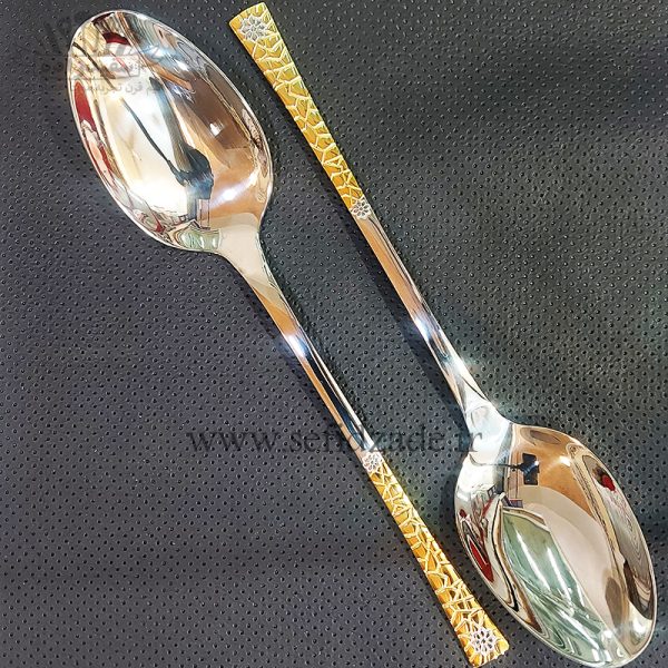 سرویس قاشق چنگال لوکا 30 نفره 160 پارچه کاشی طلایی