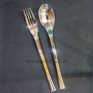 سرویس قاشق چنگال لوکا 30 نفره 160 پارچه کاشی طلایی
