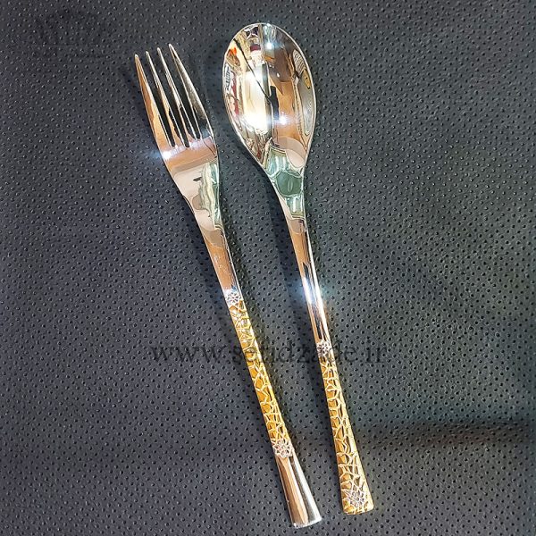 سرویس قاشق چنگال لوکا 30 نفره 160 پارچه کاشی طلایی