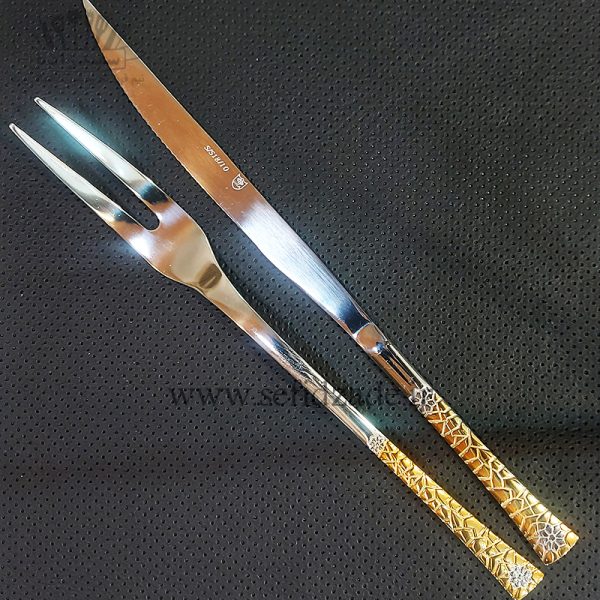 سرویس قاشق چنگال لوکا 30 نفره 160 پارچه کاشی طلایی