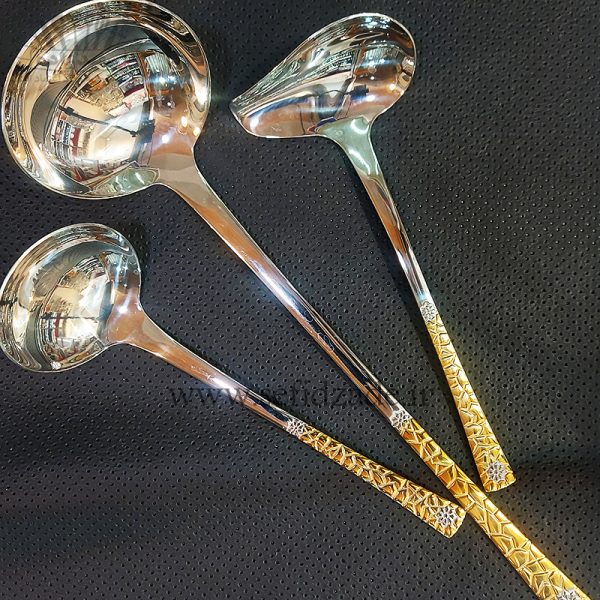 سرویس قاشق چنگال لوکا 30 نفره 160 پارچه کاشی طلایی