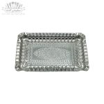 سینی استیل مستطیل لب کنگره طرح لوزی 22×35