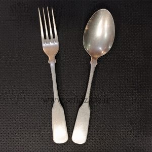 قاشق چنگال استیل صنایع استیل ایران مدل برشیا مات آنتیک 12 پارچه