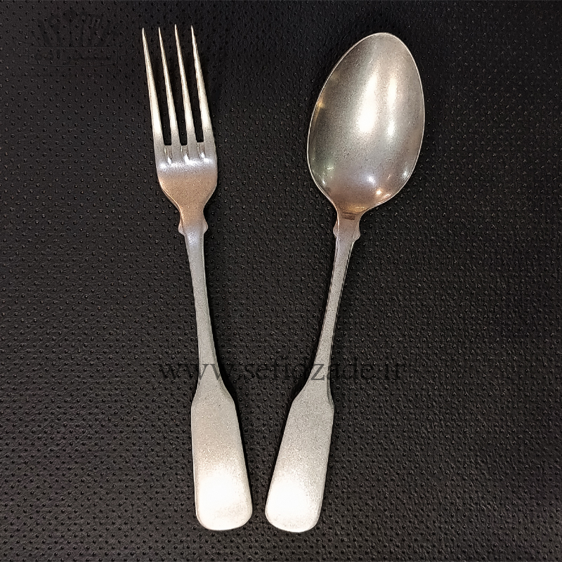 قاشق چنگال استیل صنایع استیل ایران مدل برشیا مات آنتیک 12 پارچه