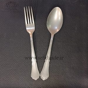 قاشق چنگال استیل صنایع استیل ایران مدل رویال مات آنتیک 12 پارچه