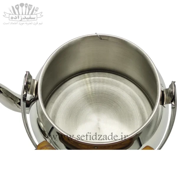کتری لوله دار کف چدن قیطاسی کارن 3 لیتری دسته طرح چوب 30705