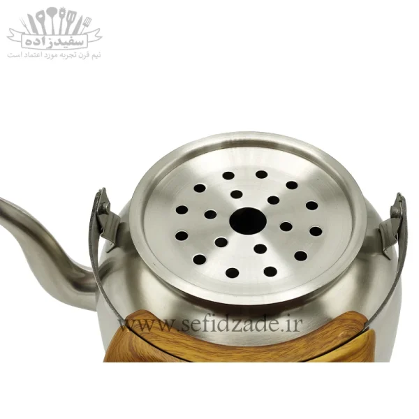 کتری لوله دار قیطاسی بیستون 3.5 لیتری دسته طرح چوب 4010