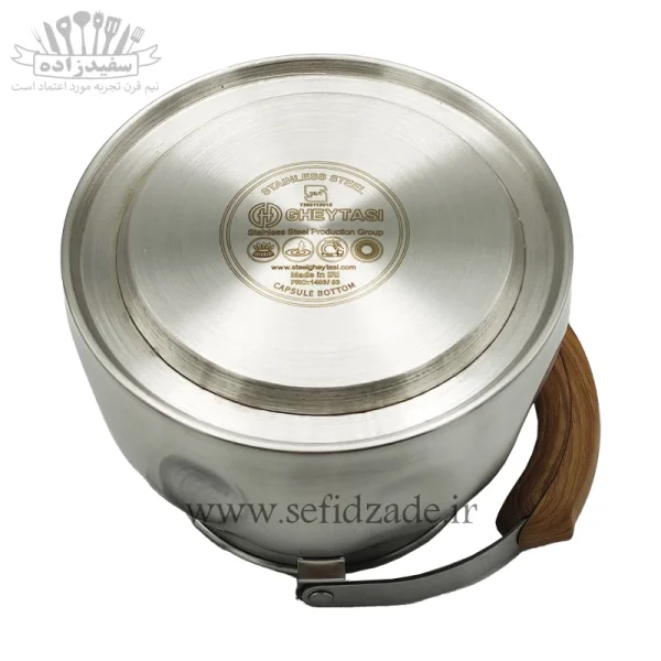 کتری لوله دار کف چدن قیطاسی میترا 3.5 لیتری دسته طرح چوب 5008