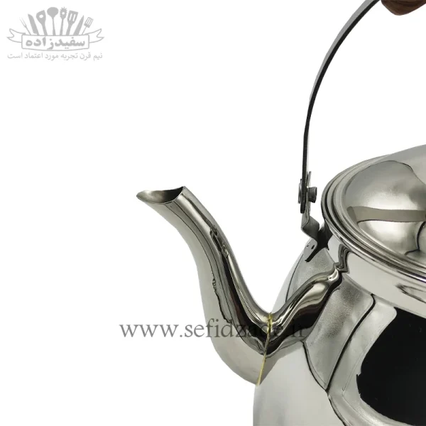کتری لوله دار کف چدن قیطاسی میترا 3.5 لیتری دسته طرح چوب 5009