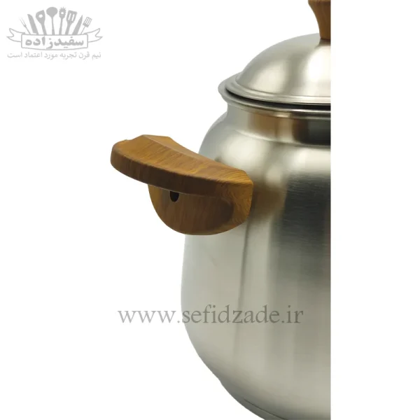 کتری شیردار کف چدن قیطاسی پاسارگاد 5.5 لیتری دسته طرح چوب 6004