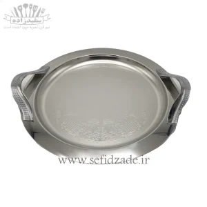 سینی پذیرایی استیل گرد سلینا مدل موج کد 9231